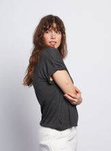 Load image into Gallery viewer, Anthracite Roll Sleeve V Neck - Haven Collective
